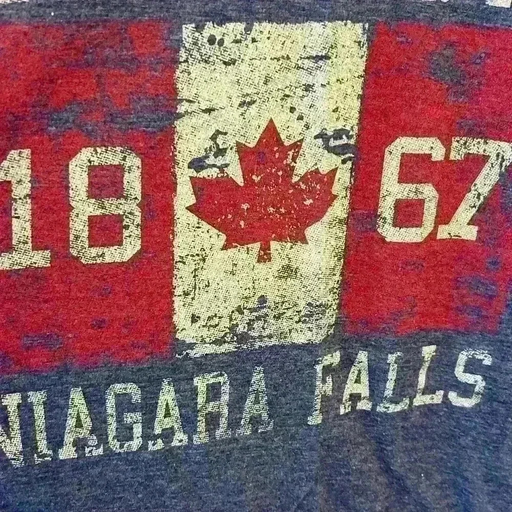 Men's small Canada Niagara Falls distressed grey teeshirt - Picture 3 of 6